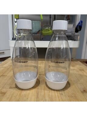 lot of 2 SodaStream White Carbonating Bottles Twin Pack .5L *